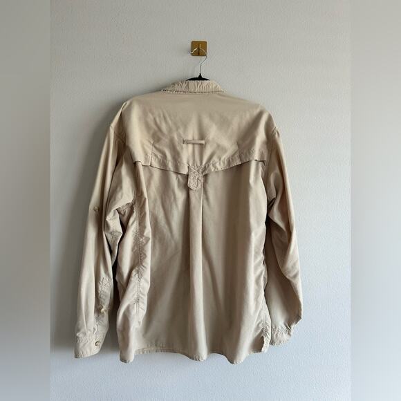 Vintage ExOfficio Men’s Safari Fishing Shirt – Tan Nylon Blend – Size L - Picture 5 of 7